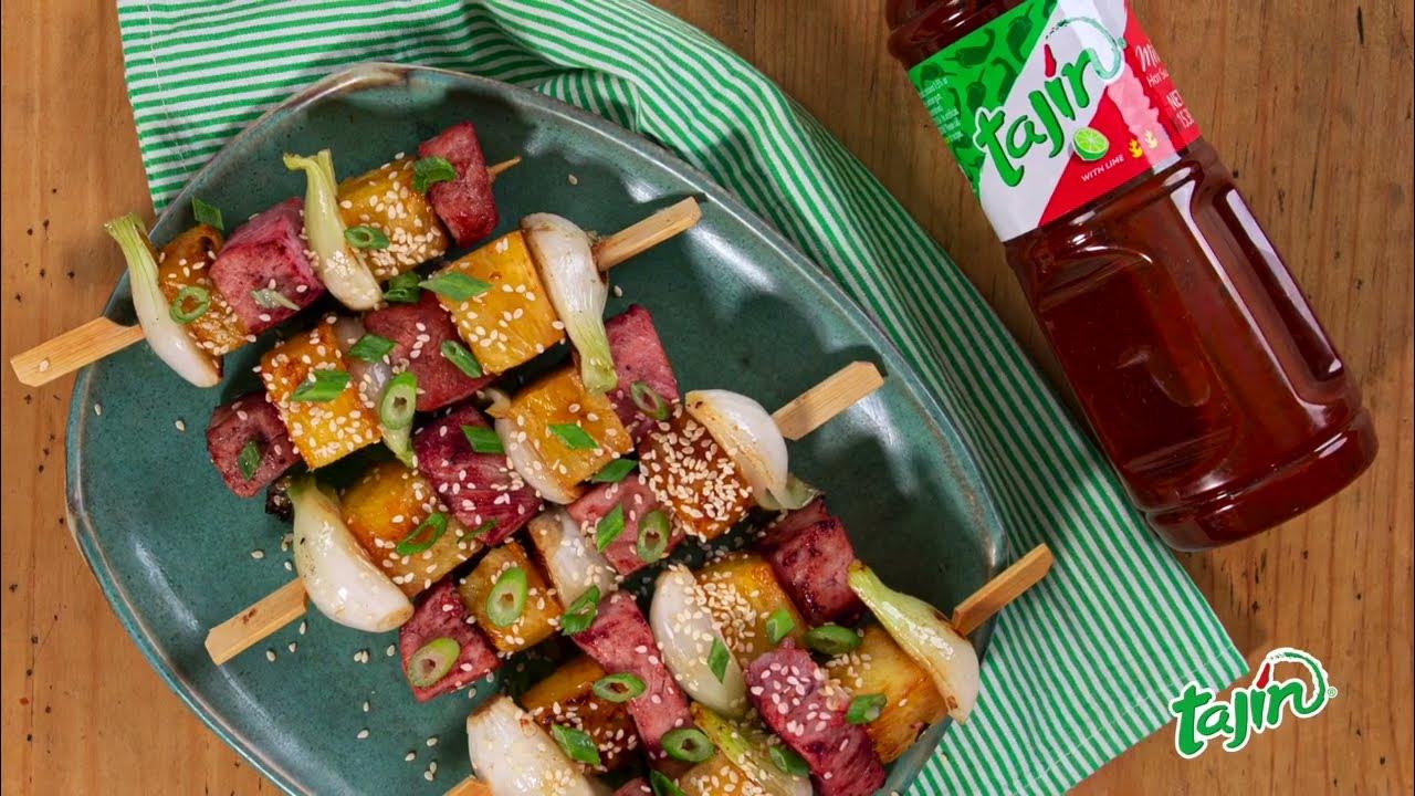 Tajín Pineapple Glazed Pork Skewers recipe. YouTube