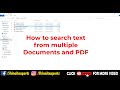 How to Search Multiple PDF Files at Once in Same Folder