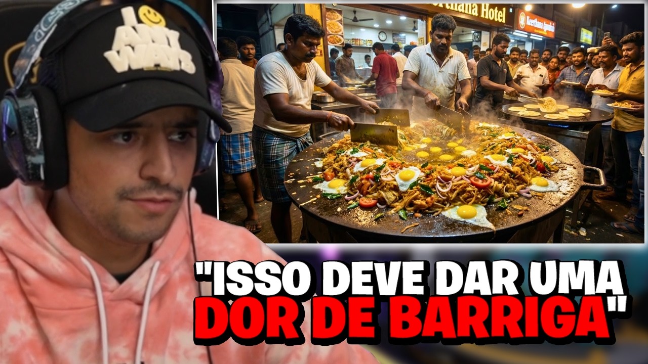 Coringa reagindo Comida de rua India – Ovo Gigante Kothu Parotta