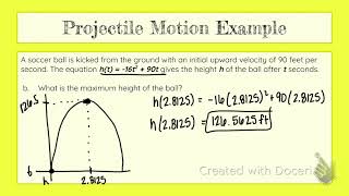 Quadratic Applications - Projectile Motion