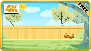 Summer cartoon backyard with fence video
