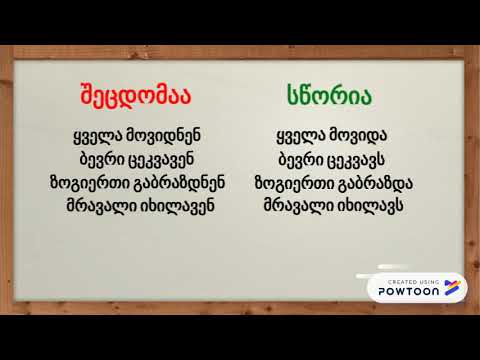 სუბიექტის რიცხვის ასახვა ზმნაში. სიმრავლის აღმნიშვნელი სახელები