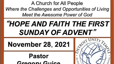 Detroit Unity Temple Sunday Service 11-28-2021