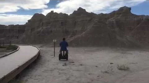 Riding Segway with seat In Badlands South Dakota