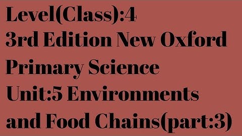 Environments and Food Chains Class 4 Third Edition New Oxford primary Science Unit#5 (Part:3)