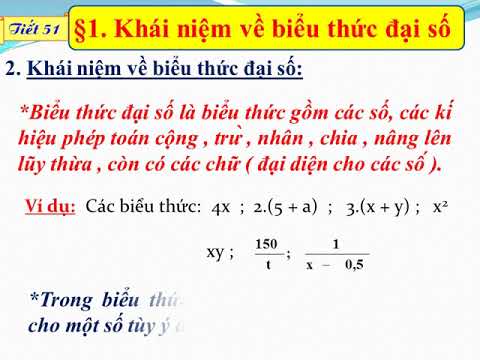 Toán 7 - Biểu thức đại số P.1