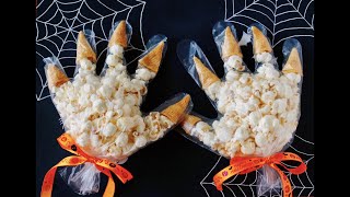 Monster Hands (EASY Halloween Popcorn Snack Recipe Idea) | OCHIKERON | Create Eat Happy :)