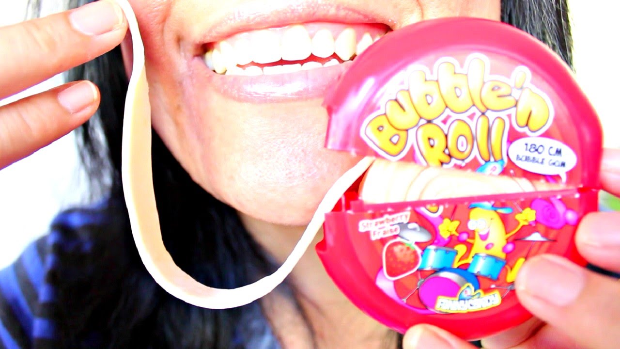 Bubble N'Roll Chewing Gum 1m80 Fraise