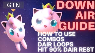ADVANCED DOWN AIR GUIDE - JIGGLYPUFF BEST AERIAL MOVE - SUPER SMASH BROS ULTIMATE