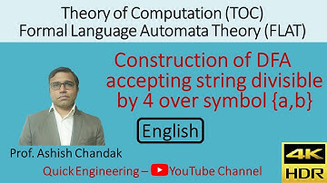 DFA accepting string divisible by 4  | Theory of Computation | Quick Engineering Lectures