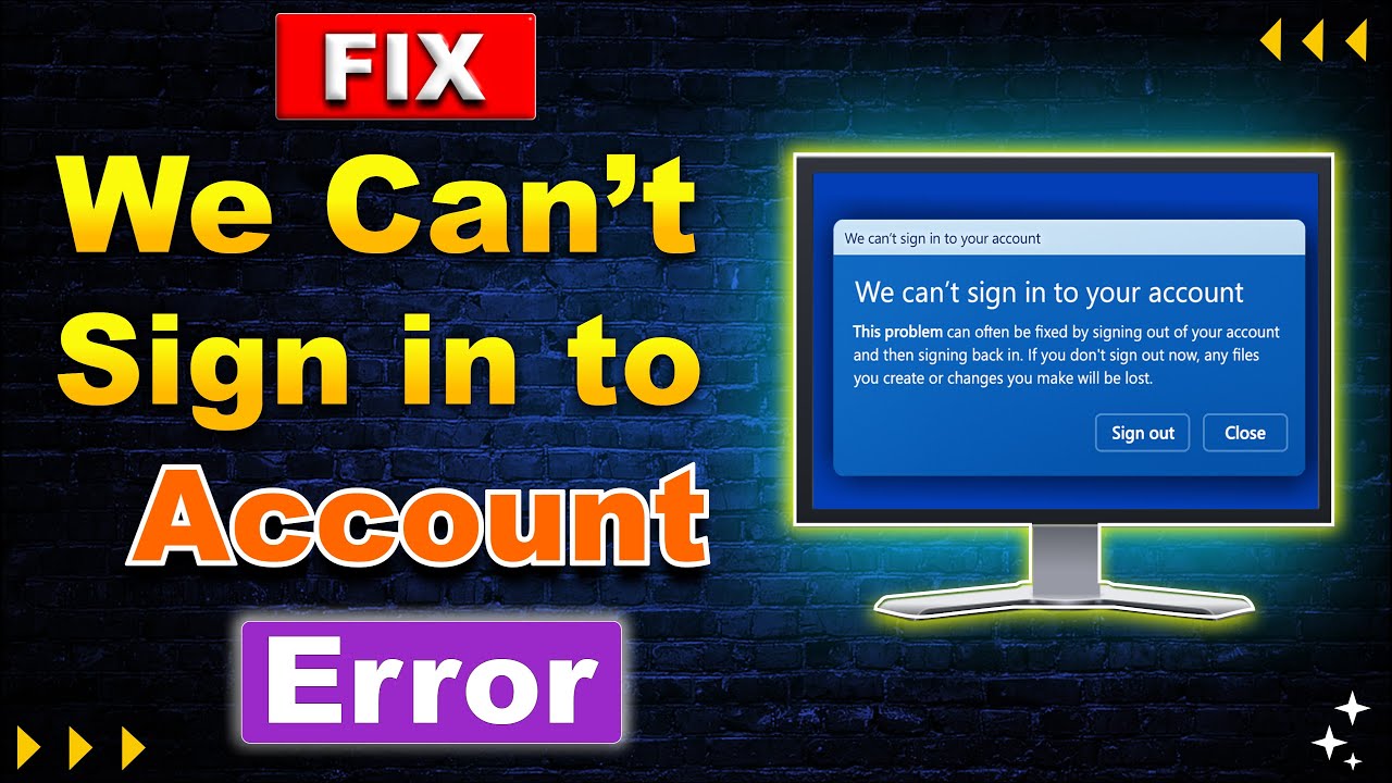 How To Solve We Can't Sign In To Your Account Error In Windows 10 # ...