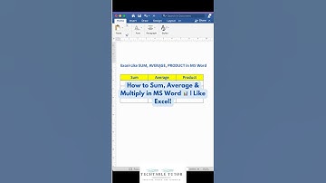 MS Word Formulas: How to Sum, Average & Multiply Easily! #msword #shorts