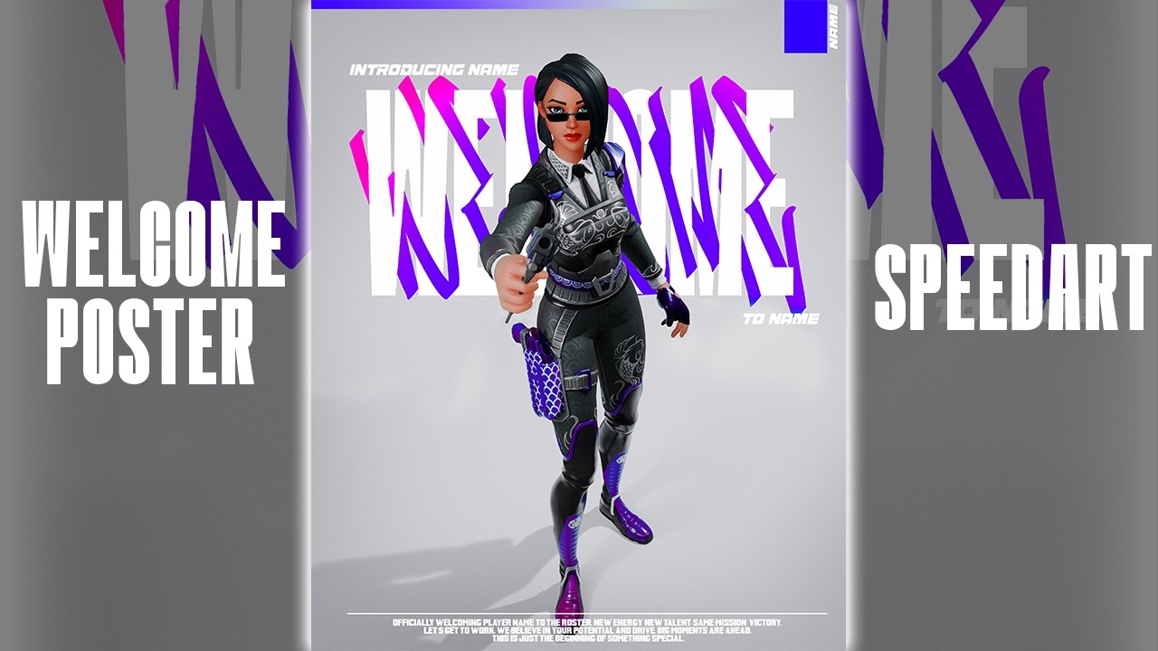 Welcome Poster Speedart | FREE PSD FILE