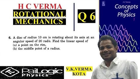 H C VERMA | ROTATIONAL MECHANICS | CHAPTER 10 | Q6. A disc of radius 10 cm is rotating about its ax