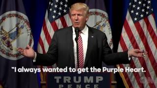 Disgusting donald trump denigrates veterans and the purple heart