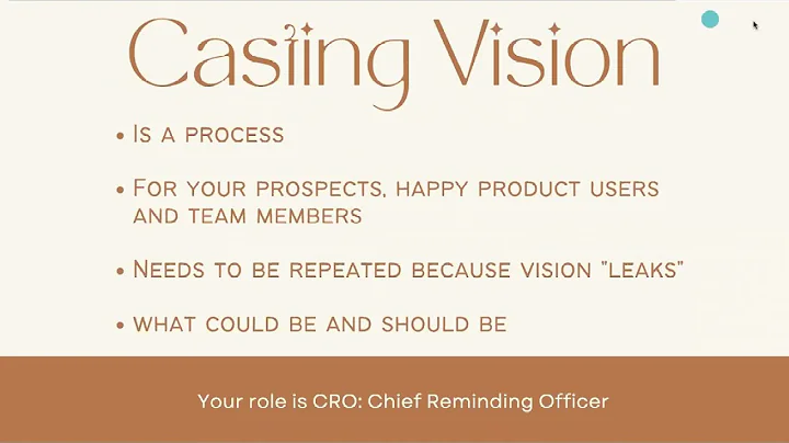 Casting Vision: What, Why and How