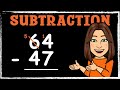 2digit subtract 2digit  column subtraction  maths with mrs b