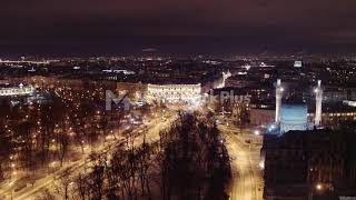 Aerial view Saint Petersburg Winter Night 16