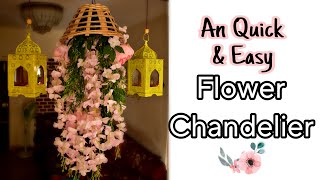 Stunning Bamboo Basket Flower Chandelier