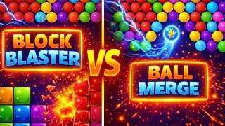 🧱 Block Blast VS ⚽Ball Merge 2048 – Puzzle Gameplay Challenge 🎮 screenshot 1