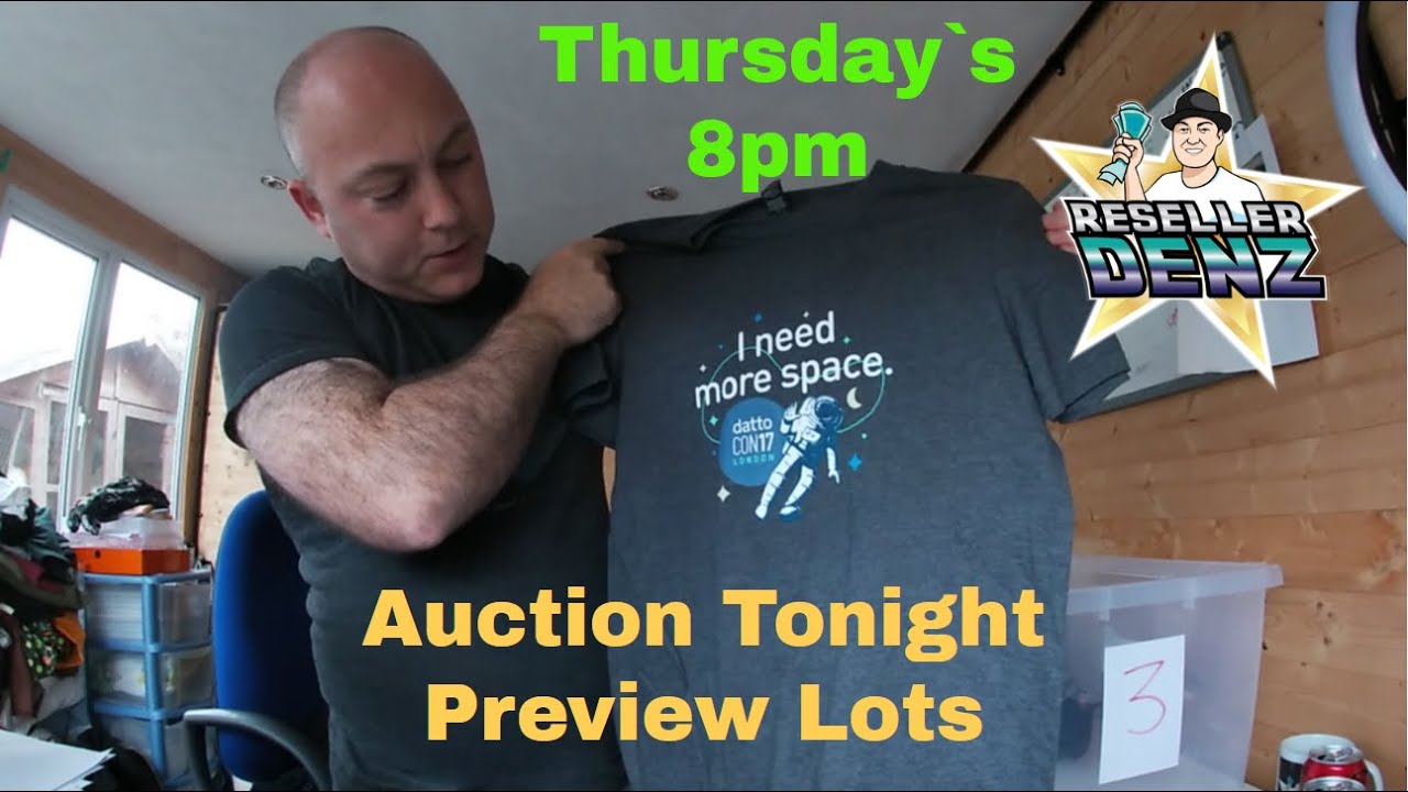 LOT PREVIEW OF TONIGHTS LIVE AUCTION MENS TEES & WOMENS CLOTHES
