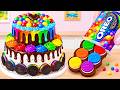 INSANE Cocoa Cake with Oreo Cookies 🍫 Colorful Buttercream Design✨Tiny Treat Creations