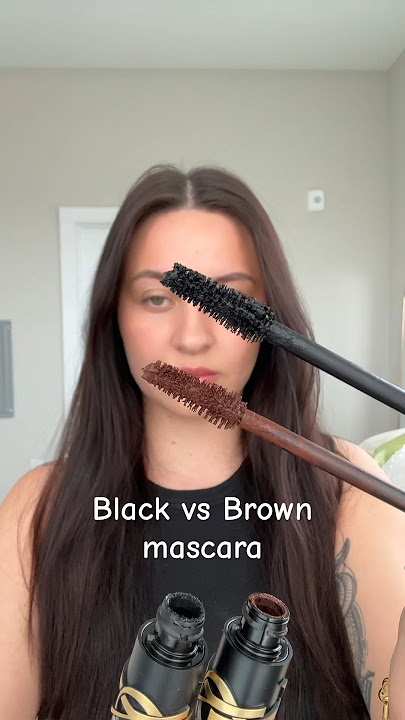 Black vs Brown mascara 🤎 which one is fav? #makeup #viral #makeupreview