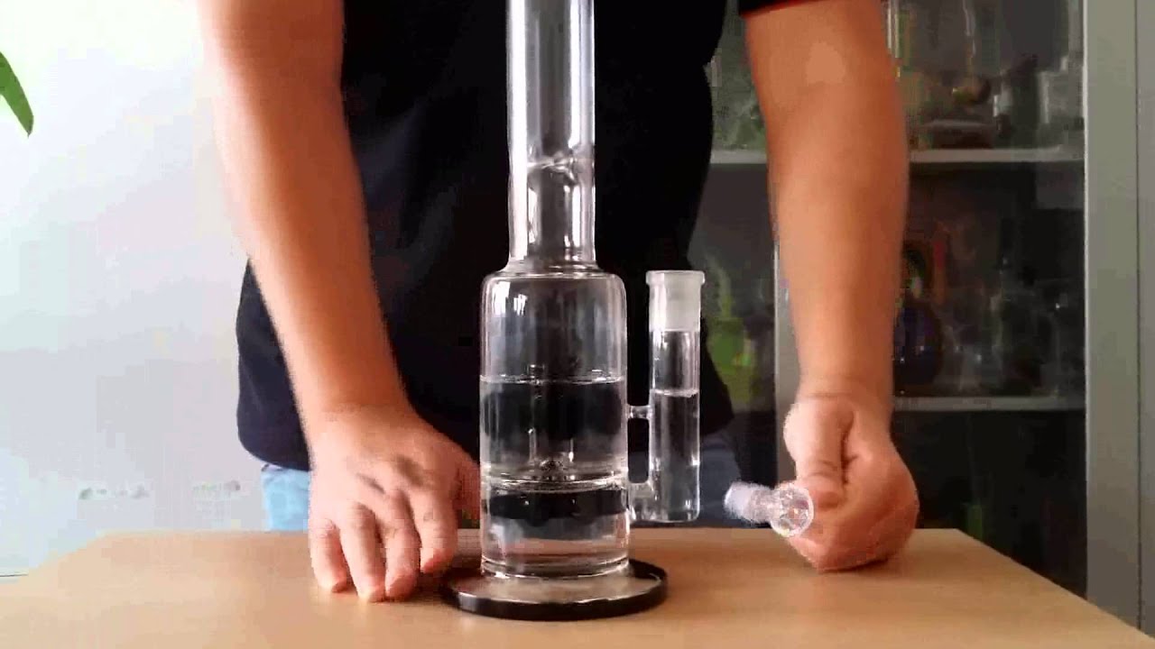 Glass Bongs Glass Water Pipe Oil rig dab rig with five tyre perc and double showerhead inliner