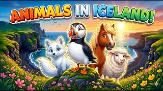 Animals That Live in Iceland! Puffin, Arctic Fox, Horse &amp; Sheep for Kids