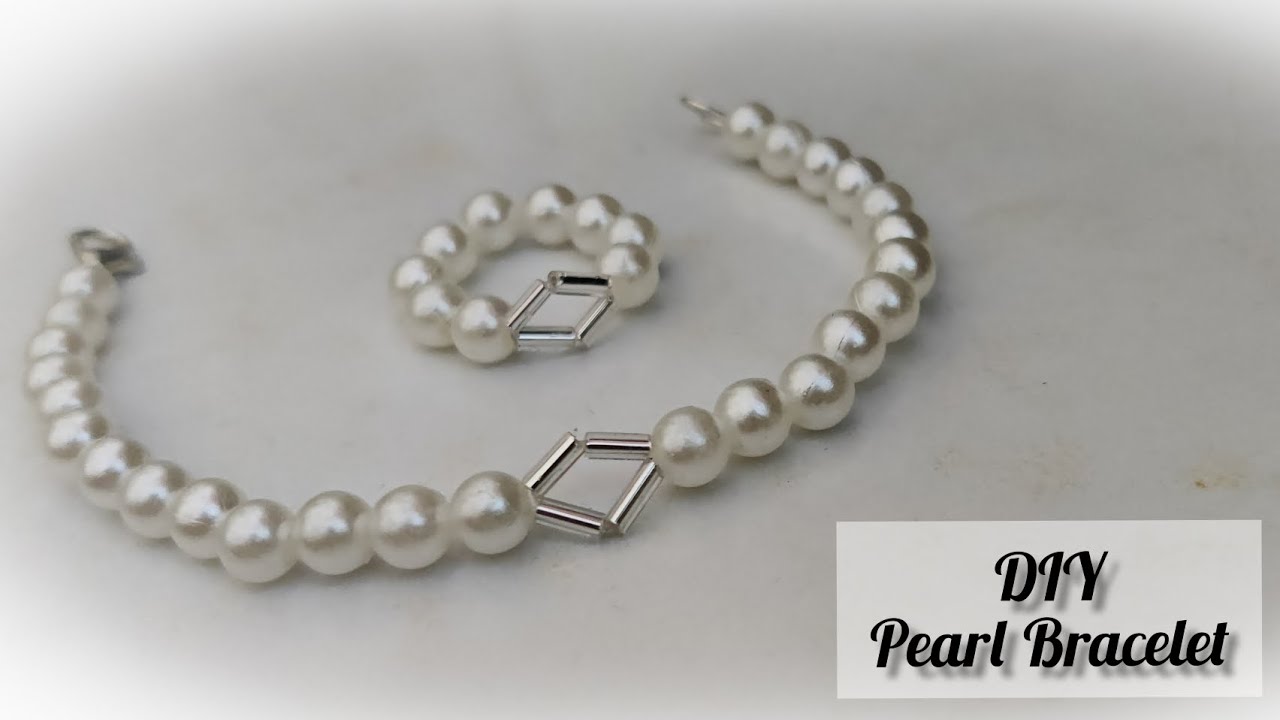 DIY Simple Pearl Bracelet Simple Pearl Bracelet Tutorial54 YouTube