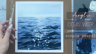 How To Paint Water | Acrylic Ocean Water Painting | Step By Step For Beginners