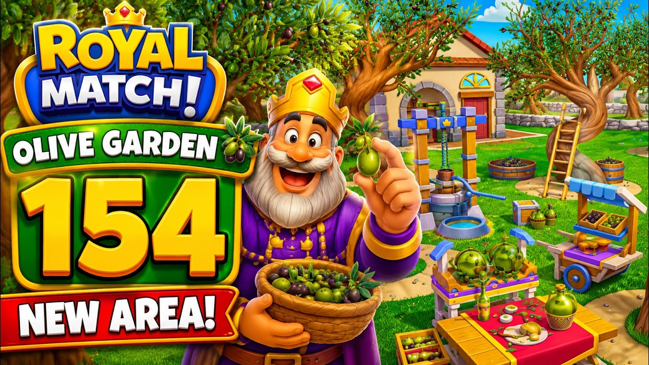 Taskj 154 ROYAL MATCH OLIVE GARDEN #154 🫒 Beautiful Mediterranean Garden Gameplay ...