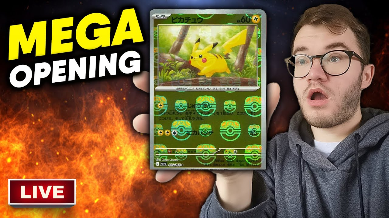 Hunting for Pikachu Master Ball Holo! Japanese Pokemon 151 Opening