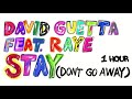 David Guetta feat Raye - Stay (Don&#39;t Go Away) [1 Hour] Loop