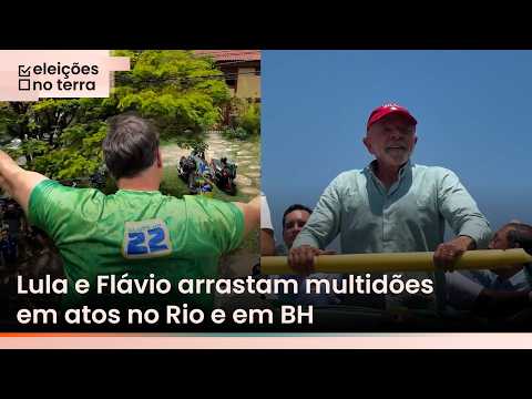Lula e Flávio arrastam multidões em atos de campanha no Rio e em BH
