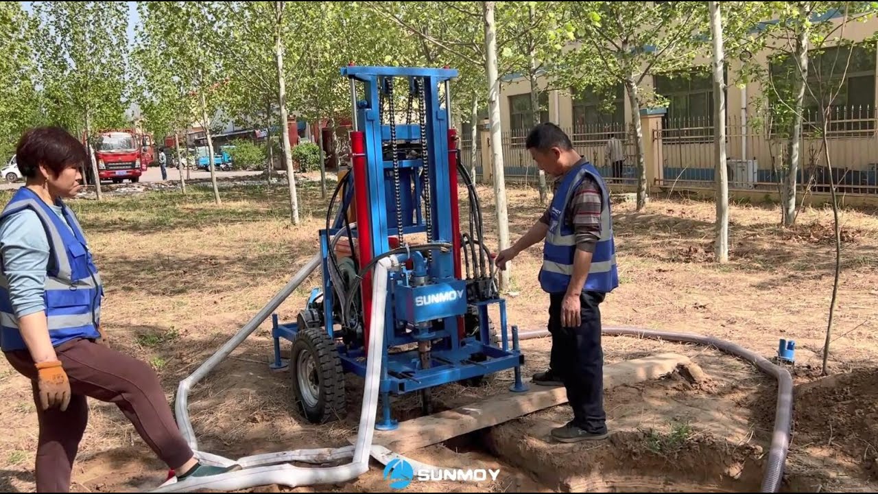 SUNMOY HF300D diesel engine powered double hydraulic cylinders water well drilling rig