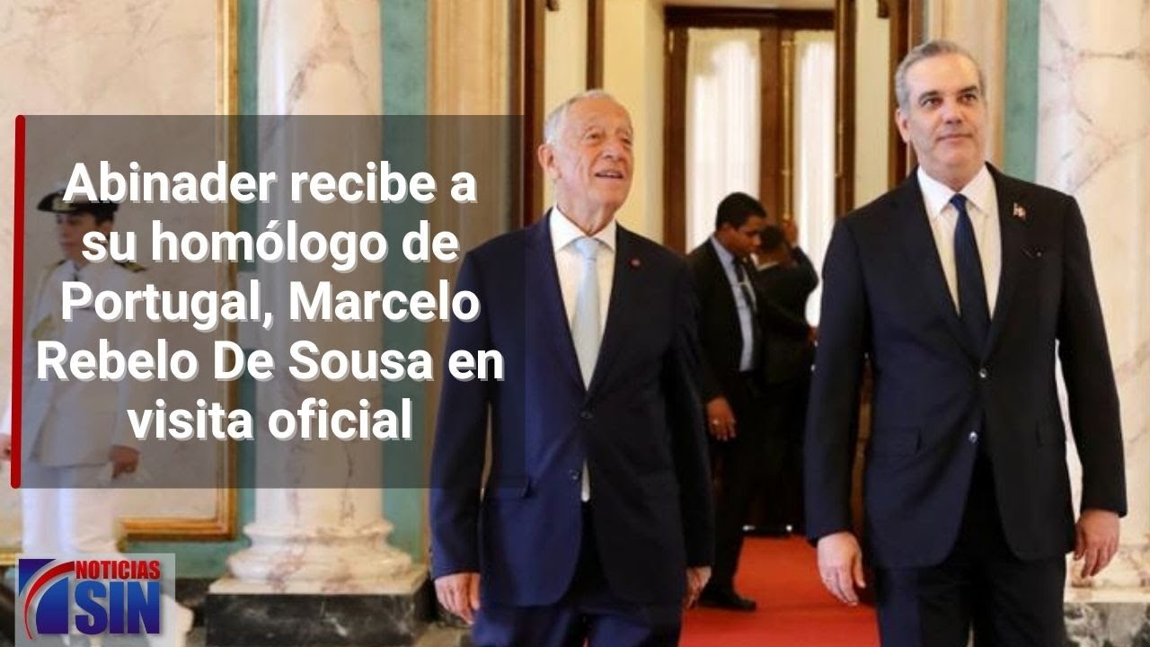 Abinader recibe a su homólogo de Portugal en el Palacio Nacional