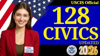 128 Civics Questions for US Citizenship Interview 2025 – Random Order, Complete Answers, Repeated 2X