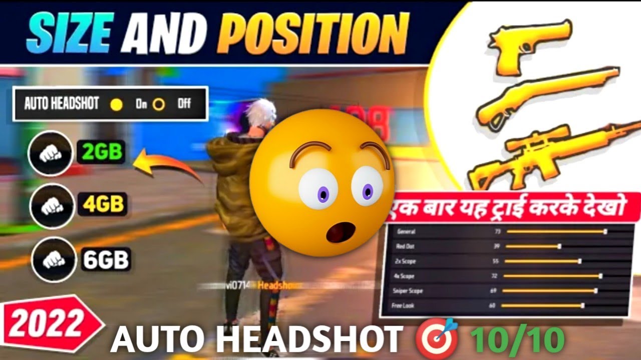 🥀FIRE BUTTON SIZE📲 FOR PREFECT HEADSHOT 🎯 || FREE FIRE HEADSHOT TRICK 🔥 ...