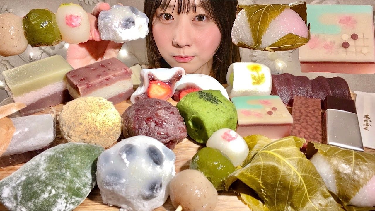 ASMR Wagashi Mochi Japanese Desserts 【Mukbang/ Eating Sounds】【English subtitles】 