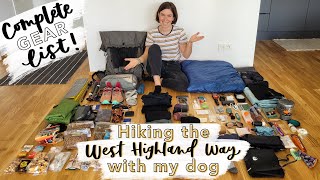 West Highland Way Kit List | What I pack for ThruHiking with my Dog | 9.2kg Base Weight