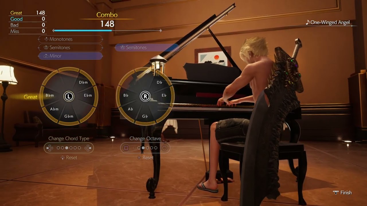 FINAL FANTASY VII REBIRTH: One-Winged Angel Piano Mini Game