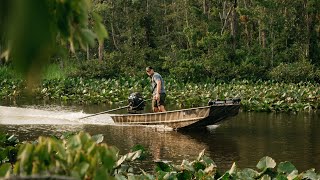 22hp predator swamp runner mud motor on tracker 1542 speed test
