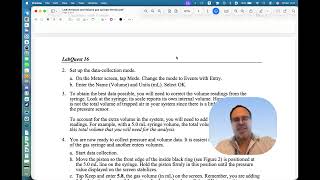 Vernier Graphical Analysis Events with Entry Pressure and Volume