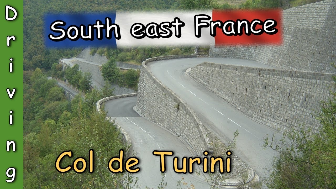 Driving up Col de Turini from Sospel, French Alps.