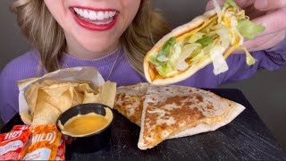 Asmr Taco Bell - Cheesy Gordita Crunch, Chicken Quesadilla, Nachos Eating Sounds Kakes-Asmr