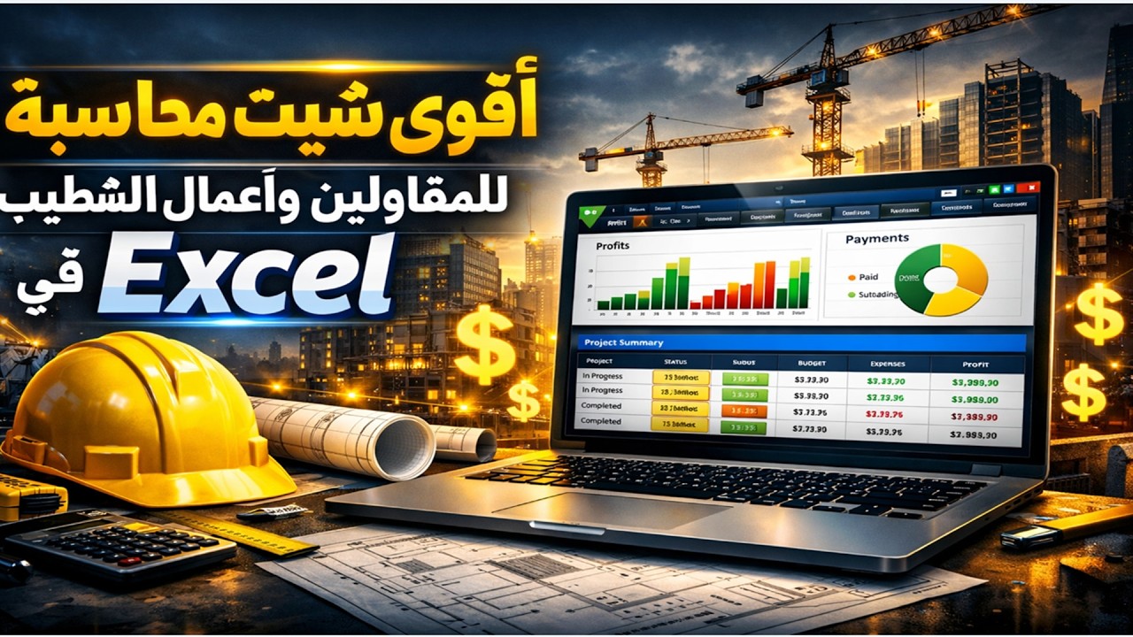 طريقه تصميم أقوى شيت محاسبة للمقاولين وأعمال التشطيب في Excel
