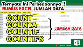 JADI GINI BEDANYA ‼️‼️ RUMUS EXCEL MENGHITUNG JUMLAH DATA : COUNT - COUNTA - COUNTIF - COUNTIFS