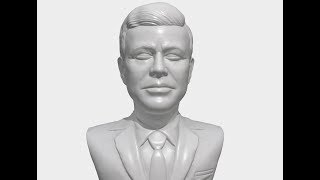 JFK 3D printable portrait - turntable
