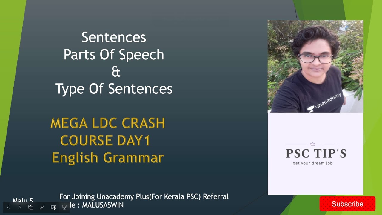 English Grammar Part 1 | Sentence | LDC Crash Course 2020 |   LDC 2020 KERALA PSC